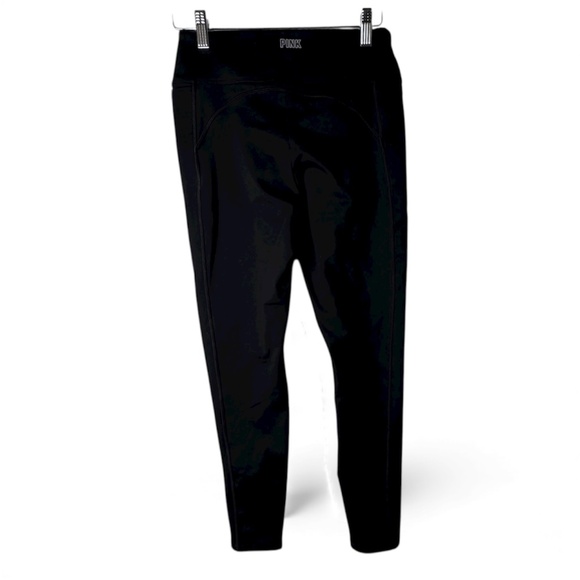 Victorias Secret Pink Active Black Leggings Medium 26" Inseam VS Womens - Picture 4 of 8